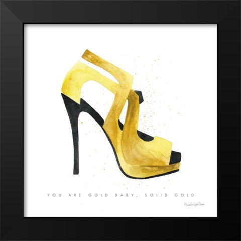 Glitz and Glam VII Black Modern Wood Framed Art Print by Charro, Mercedes Lopez
