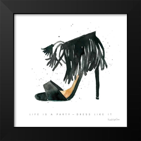 Glitz and Glam VIII Black Modern Wood Framed Art Print by Charro, Mercedes Lopez