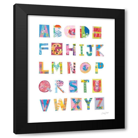Alphabet Collage Black Modern Wood Framed Art Print by Prahl, Courtney