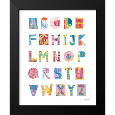 Alphabet Collage Black Modern Wood Framed Art Print by Prahl, Courtney