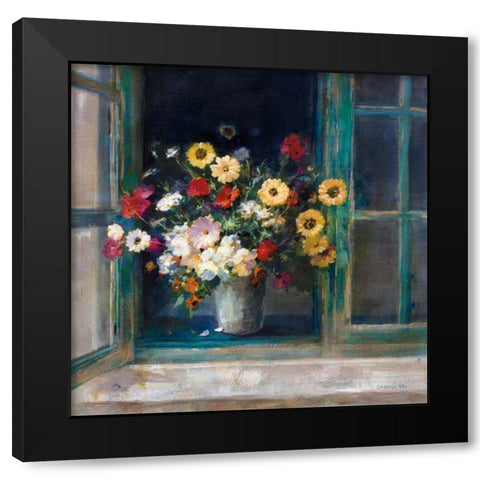 All Abloom Black Modern Wood Framed Art Print by Nai, Danhui
