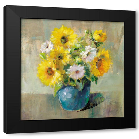Sunflower Still Life I Black Modern Wood Framed Art Print by Nai, Danhui