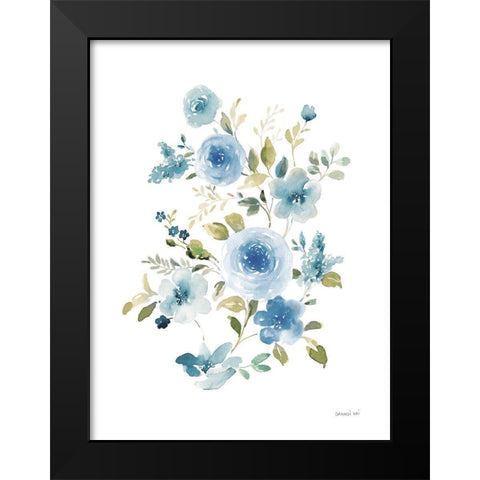 Floral Serenade II Black Modern Wood Framed Art Print by Nai, Danhui