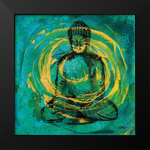 Centered Buddha Black Modern Wood Framed Art Print by Day, Kellie