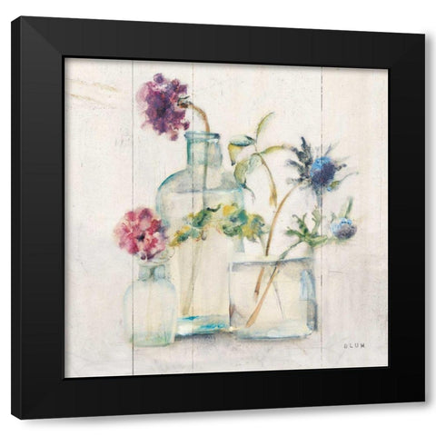 Blossoms II Light Black Modern Wood Framed Art Print with Double Matting by Blum, Cheri
