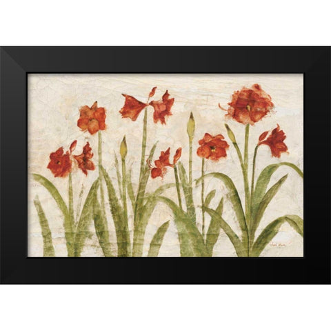 Row of Red Amaryllis Light Black Modern Wood Framed Art Print by Blum, Cheri