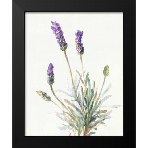 Floursack Lavender III on Linen Black Modern Wood Framed Art Print by Nai, Danhui