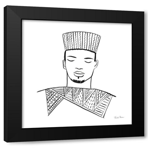 Muse III Black Modern Wood Framed Art Print with Double Matting by Zaman, Farida