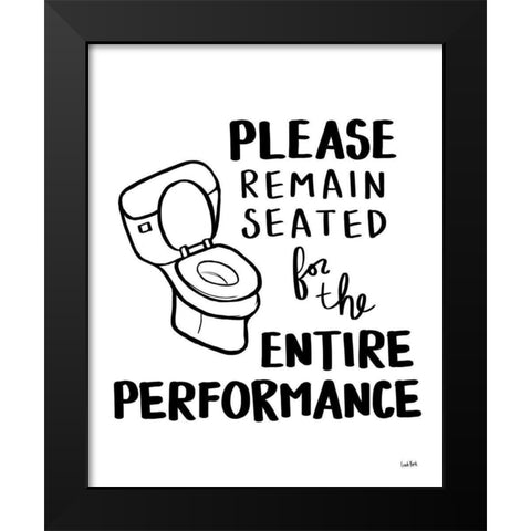 Bathroom Etiquette III - rev font v1 Black Modern Wood Framed Art Print by York, Leah