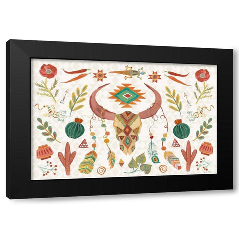 Southwest Vibes I No Words Black Modern Wood Framed Art Print with Double Matting by Zaman, Farida