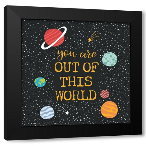 Out of this World Charcoal Sq Black Modern Wood Framed Art Print with Double Matting by Panganiban, Karyn