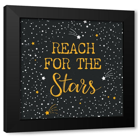 Reach for the Stars Charcoal Sq Black Modern Wood Framed Art Print by Panganiban, Karyn