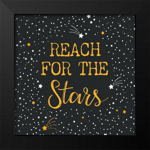 Reach for the Stars Charcoal Sq Black Modern Wood Framed Art Print by Panganiban, Karyn