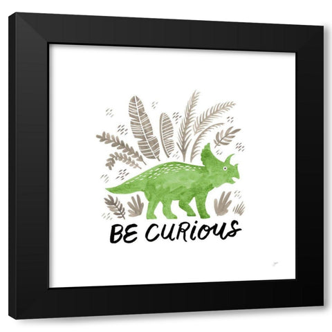 Dino Inspiration I Lime Black Modern Wood Framed Art Print with Double Matting by Panganiban, Karyn