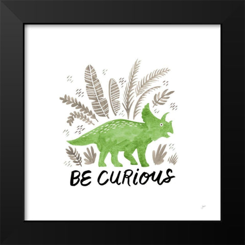Dino Inspiration I Lime Black Modern Wood Framed Art Print by Panganiban, Karyn