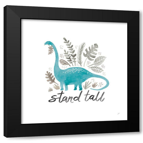 Dino Inspiration II Aqua Black Modern Wood Framed Art Print with Double Matting by Panganiban, Karyn