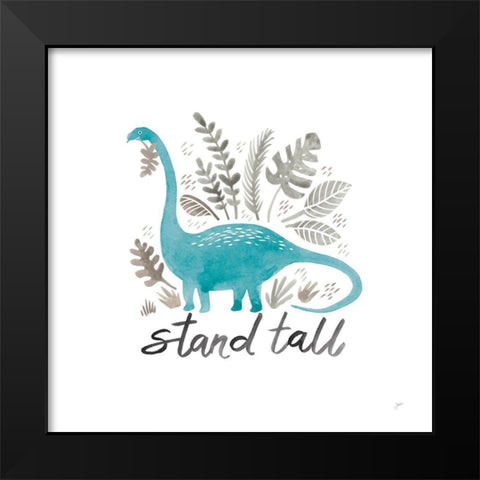 Dino Inspiration II Aqua Black Modern Wood Framed Art Print by Panganiban, Karyn