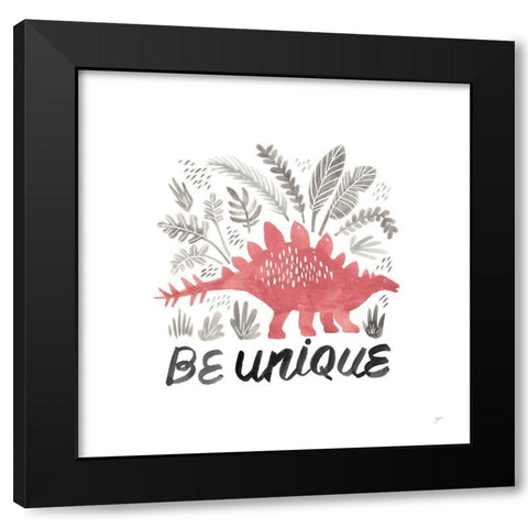 Dino Inspiration III Coral Black Modern Wood Framed Art Print with Double Matting by Panganiban, Karyn