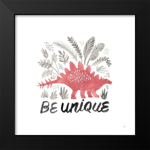 Dino Inspiration III Coral Black Modern Wood Framed Art Print by Panganiban, Karyn