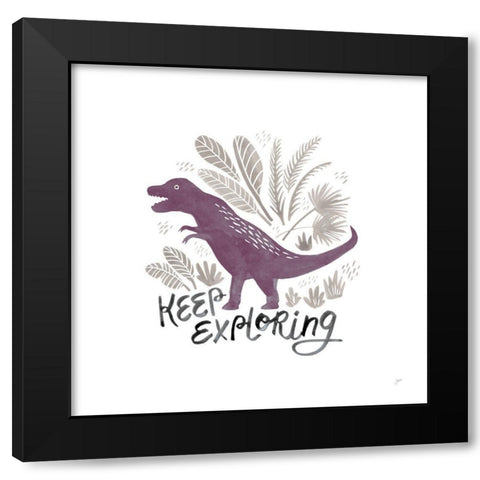 Dino Inspiration IV Purple Black Modern Wood Framed Art Print with Double Matting by Panganiban, Karyn