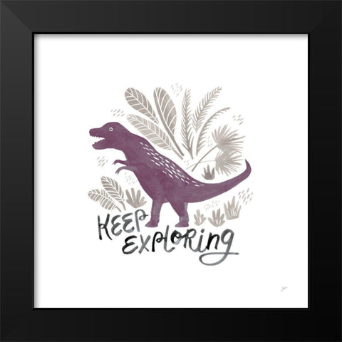 Dino Inspiration IV Purple Black Modern Wood Framed Art Print by Panganiban, Karyn