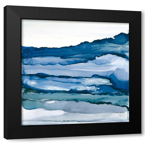 Blue Grayscape III Black Modern Wood Framed Art Print with Double Matting by Paschke, Chris