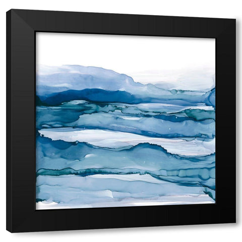 Blue Grayscape IV Black Modern Wood Framed Art Print with Double Matting by Paschke, Chris