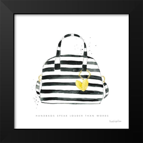 Glitz and Glam IX Black Modern Wood Framed Art Print by Charro, Mercedes Lopez
