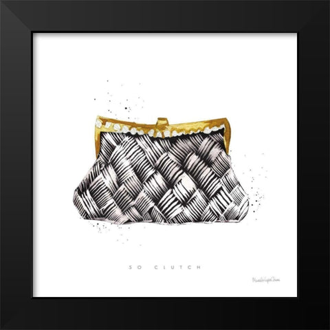 Glitz and Glam X Black Modern Wood Framed Art Print by Charro, Mercedes Lopez