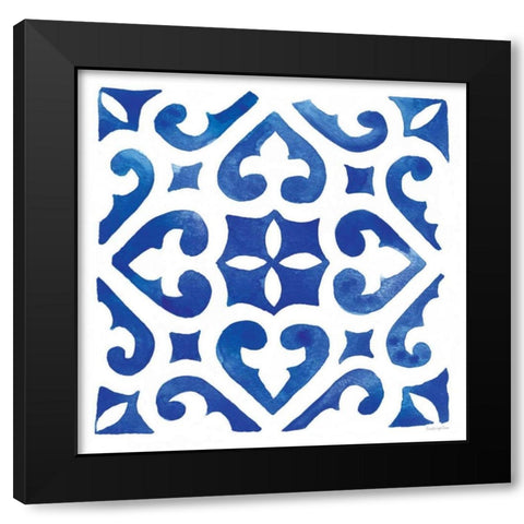 Andalusian Tile I Black Modern Wood Framed Art Print by Charro, Mercedes Lopez