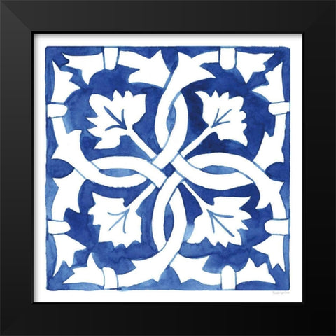 Andalusian Tile III Black Modern Wood Framed Art Print by Charro, Mercedes Lopez