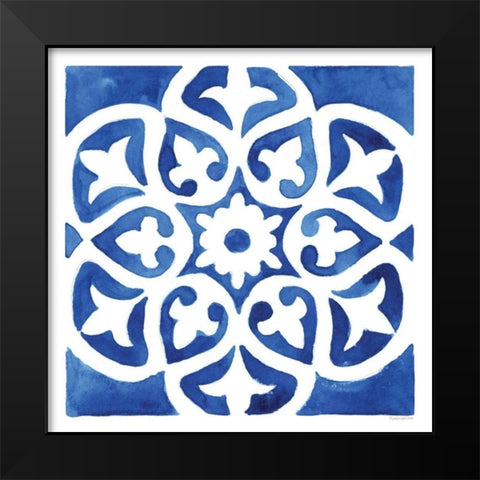 Andalusian Tile IV Black Modern Wood Framed Art Print by Charro, Mercedes Lopez