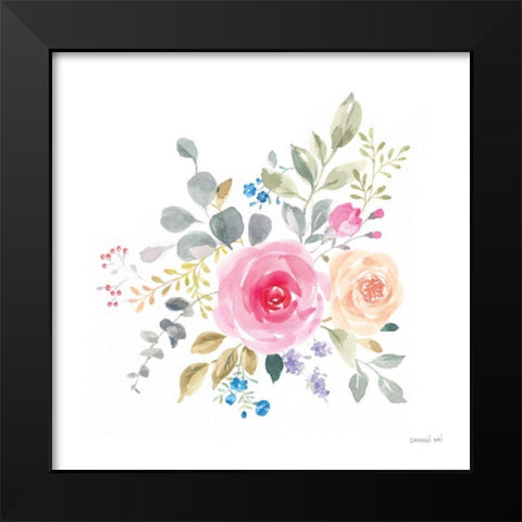 Lush Roses III Black Modern Wood Framed Art Print by Nai, Danhui