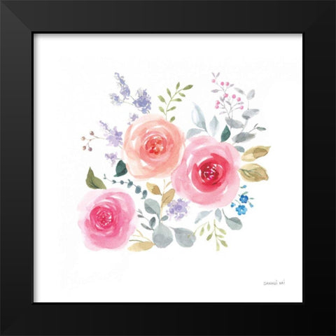 Lush Roses IV Black Modern Wood Framed Art Print by Nai, Danhui
