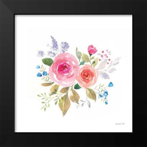 Lush Roses VI Black Modern Wood Framed Art Print by Nai, Danhui
