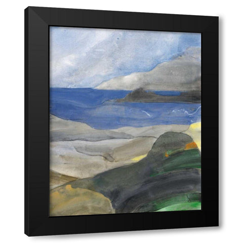 Above the Bay II Black Modern Wood Framed Art Print by Hristova, Albena