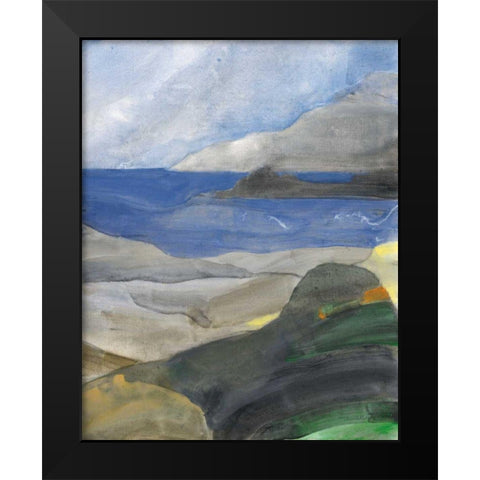 Above the Bay II Black Modern Wood Framed Art Print by Hristova, Albena