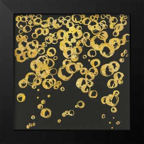Gold Bubbles II Black Modern Wood Framed Art Print by Paschke, Chris