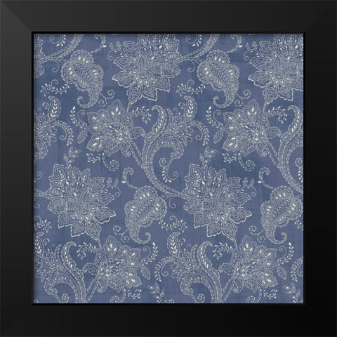Ornamental Paisley Pattern I Black Modern Wood Framed Art Print by Wild Apple Portfolio