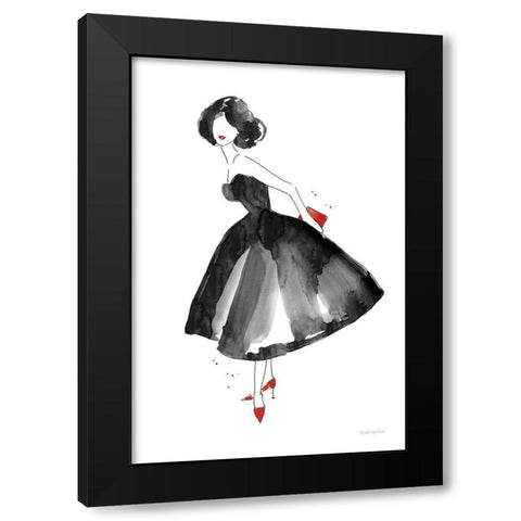 Fashion Debutante with Red Black Modern Wood Framed Art Print with Double Matting by Charro, Mercedes Lopez