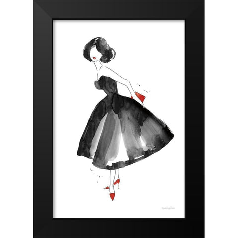 Fashion Debutante with Red Black Modern Wood Framed Art Print by Charro, Mercedes Lopez