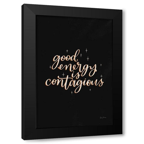 Mod Glam Good Energy II Black Black Modern Wood Framed Art Print with Double Matting by Thorns, Becky