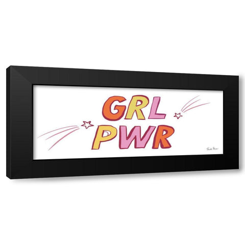 Girl Power Black Modern Wood Framed Art Print by Zaman, Farida