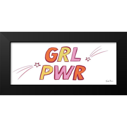 Girl Power Black Modern Wood Framed Art Print by Zaman, Farida