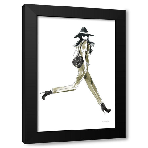 Out On the Town I Olive Black Modern Wood Framed Art Print with Double Matting by Charro, Mercedes Lopez