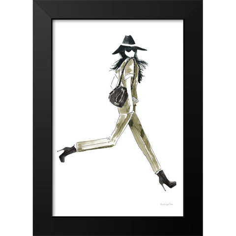 Out On the Town I Olive Black Modern Wood Framed Art Print by Charro, Mercedes Lopez