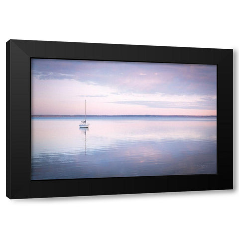 Sailboat in Bellingham Bay I Vignette Black Modern Wood Framed Art Print with Double Matting by Majchrowicz, Alan