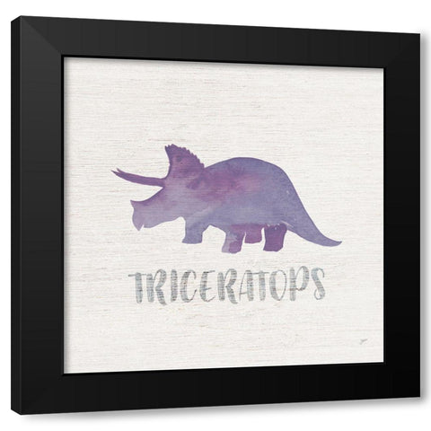 Triceratops Sq Black Modern Wood Framed Art Print by Panganiban, Karyn