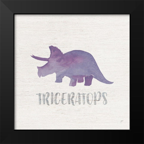 Triceratops Sq Black Modern Wood Framed Art Print by Panganiban, Karyn