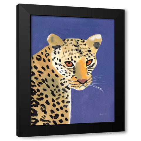 Colorful Cheetah Black Modern Wood Framed Art Print with Double Matting by Munger, Pamela